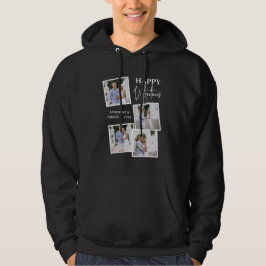 Alla hjärtans dag Anpassad 4 Foto Collage & Namn Hoodie