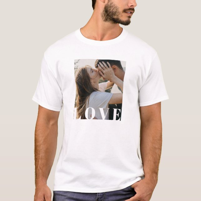 Alla hjärtans dag Anpassade Foto T-Shirt (Framsida)