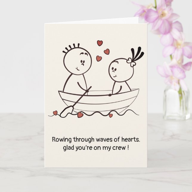 Alla hjärtans dag årsdag Söt rolig doodle vikt Kort (Orkide)