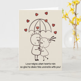 Alla hjärtans dag-årsjubileum Cute Roligt Doodle F Kort
