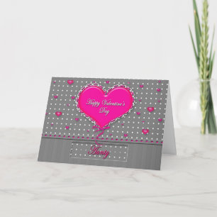 Alla hjärtans dag - AUNTY - Grått/Rosa/Polka Dot Helgkort