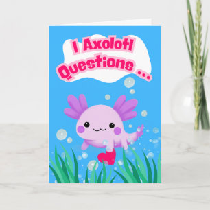 Alla hjärtans dag Axolotl Frågar med hjärtat Kort