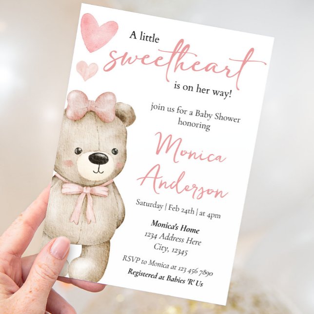 Alla hjärtans dag Baby Shower Girl Inbjudningar (Skapare uppladdad)