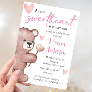 Alla hjärtans dag Baby Shower Girl Inbjudningar
