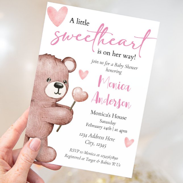Alla hjärtans dag Baby Shower Girl Inbjudningar (Skapare uppladdad)