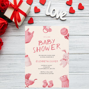 Alla hjärtans dag Baby Shower Inbjudningar