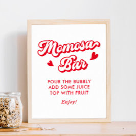 Alla hjärtans dag baby shower Momosa Bar Poster
