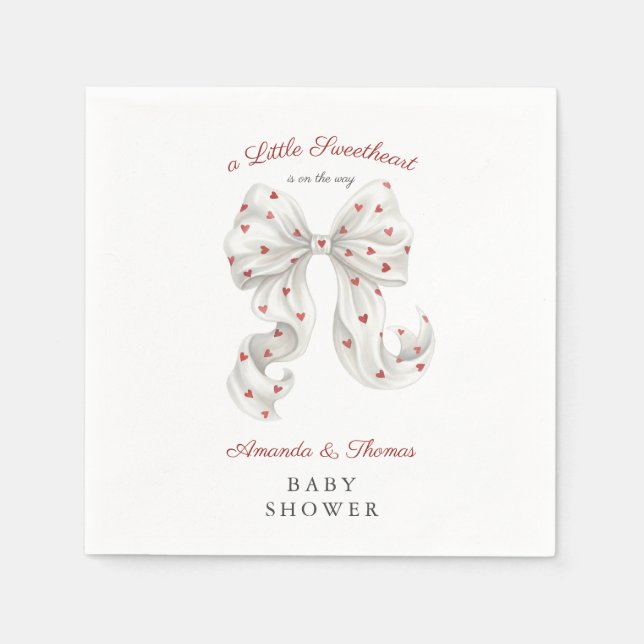 Alla hjärtans dag Baby Shower Pappersservett (Framsidan)