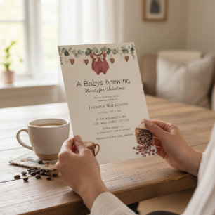 Alla hjärtans dag "Babys Brewing" Kaffe-tematisk i Inbjudningar