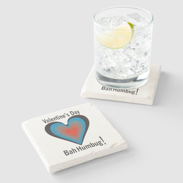 Alla hjärtans dag Bah Humbug Stenunderlägg (Sidan)