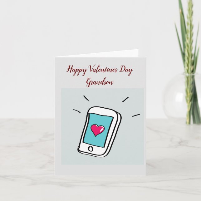 Alla hjärtans dag Barnbarn Vikad Välkomstkort Kort (Framsida)