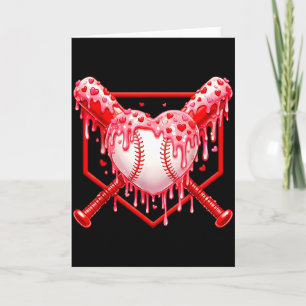 Alla hjärtans dag Baseball Pojkar Glass Dropp Hjar Kort