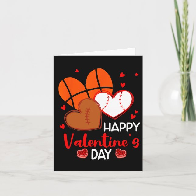 Alla hjärtans dag basketboll, fotboll kort (Framsida)