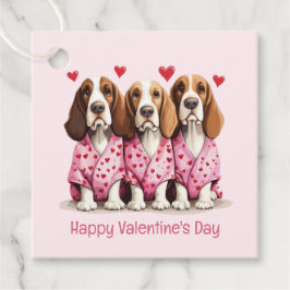 Alla hjärtans dag Basset Hound Hundar Gåvor Etiketter