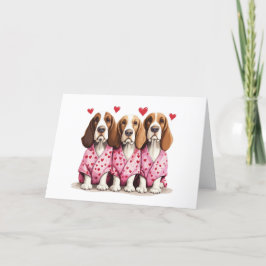 Alla hjärtans dag Basset Hound Hundar Helgkort