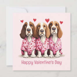 Alla hjärtans dag Basset Hound Hundar Julkort