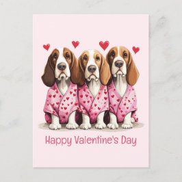 Alla hjärtans dag Basset Hound Hundar Vykort