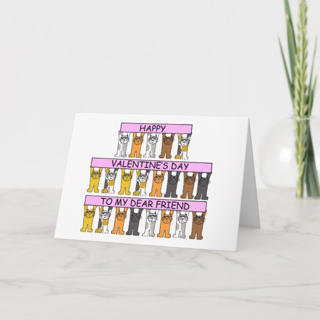 Alla hjärtans dag Bäste vän för Cat Lover Helgkort (Framsida)