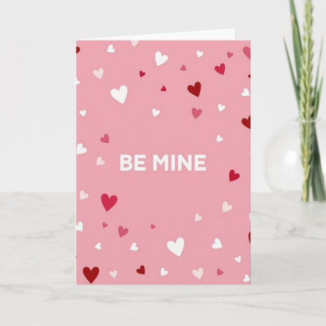 Alla hjärtans dag Be Mine kärlekskort Kort (Framsida)