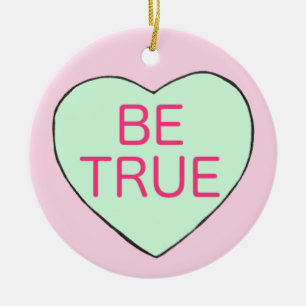 Alla hjärtans dag BE SANT Candy Conversation Heart Julgransprydnad Keramik