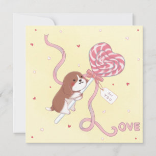 Alla hjärtans dag: Beagle & Lollipop Julkort