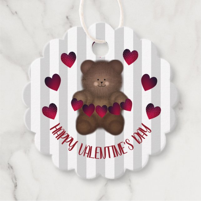 Alla hjärtans dag Bear Gåvor Etiketter (Framsida)