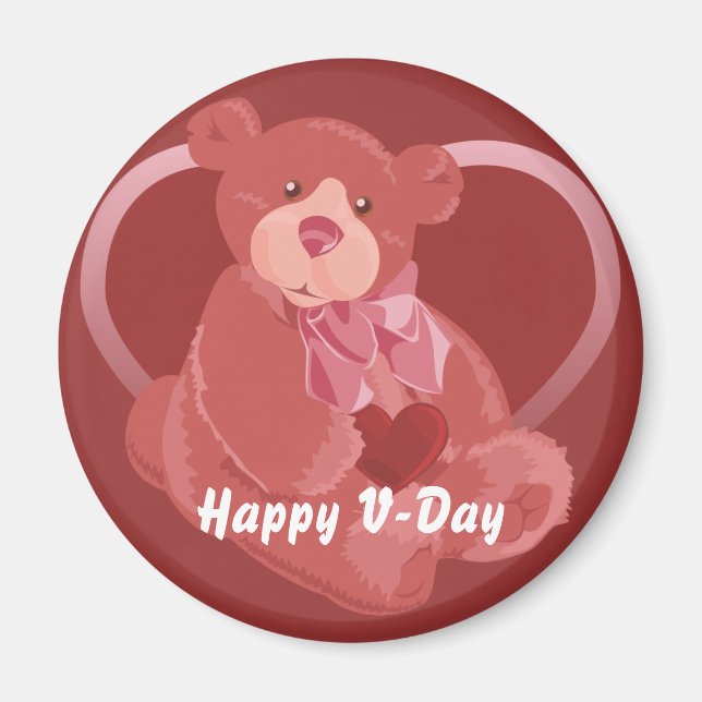 Alla hjärtans dag Bear Magnet (Framsidan)