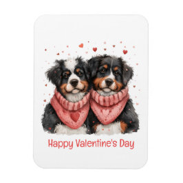 Alla hjärtans dag Bernese Mountain Hundar Magnet