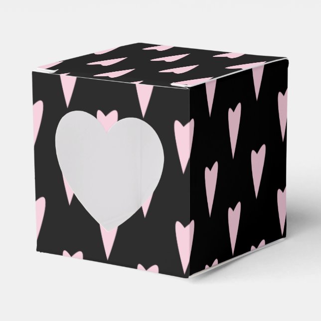 Alla hjärtans dag Big Peak Hjärtan Rosa Svart Presentaskar (Framsidan Sidan)