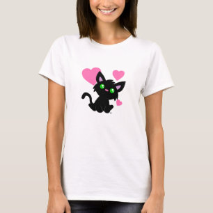 Alla hjärtans dag Black Kattunge White Shirts Tee Shirt