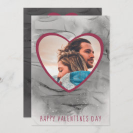 Alla hjärtans dag Black & Red Hearts Helgdag C Julkort