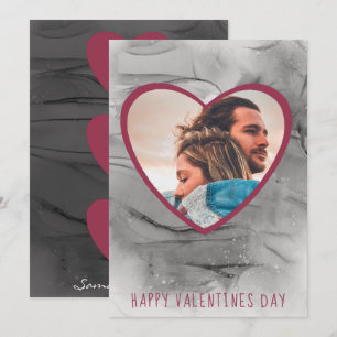 Alla hjärtans dag Black & Red Hearts Helgdag C Julkort