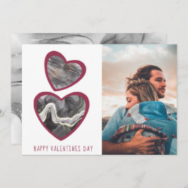 Alla hjärtans dag Black & Red Hearts Julkort