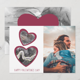 Alla hjärtans dag Black & Red Hearts Julkort