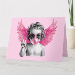 Alla hjärtans dag-blåser bubbla Cupid Kort