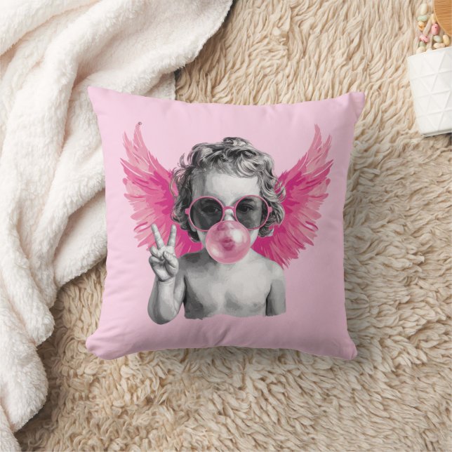 Alla hjärtans dag Blåser Bubbla Cupid  Kudde (Filt)