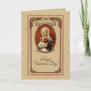 Alla hjärtans dag, blended Virgin Mary och Jesus Kort