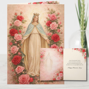 Alla hjärtans dag Blessed Virgin Blommor Helgkort