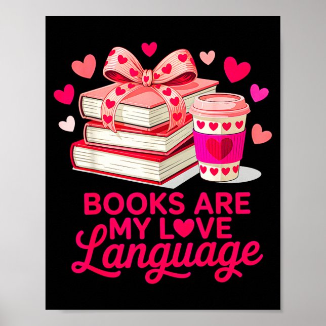 Alla hjärtans dag bok älskare böcker är kärlek spr poster (Framsidan)