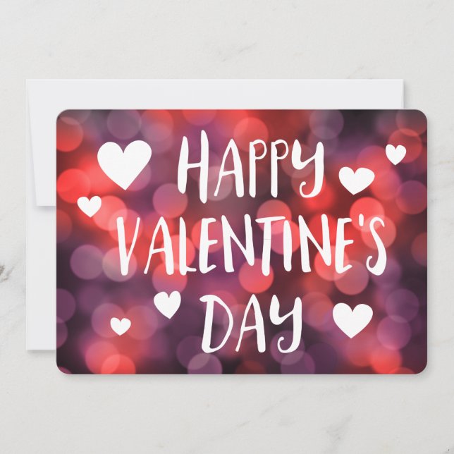 alla hjärtans dag bokeh inbjudningar (Framsida)