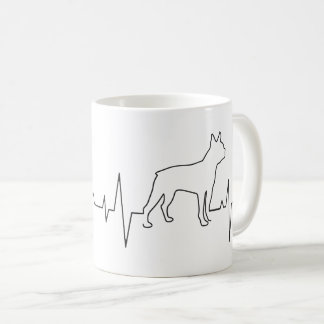 Alla hjärtans dag Boston Terrier Heartslag Hund äl Kaffemugg