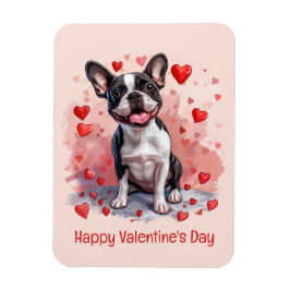 Alla hjärtans dag Boston Terrier Hund Magnet