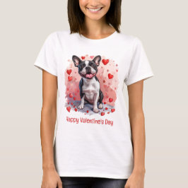 Alla hjärtans dag Boston Terrier Hund T Shirt