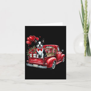 Alla hjärtans dag Boston Terrier Lastbil Heart Ba Kort
