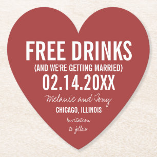 Alla hjärtans dag, Bröllop Funny Sparar datumet Underlägg Papper