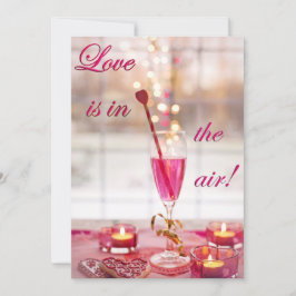 Alla hjärtans dag Bröllop Kärlek Champagne Julkort