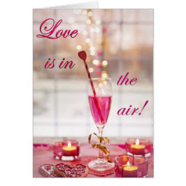 Alla hjärtans dag Bröllop Kärlek Champagne OBS Kort