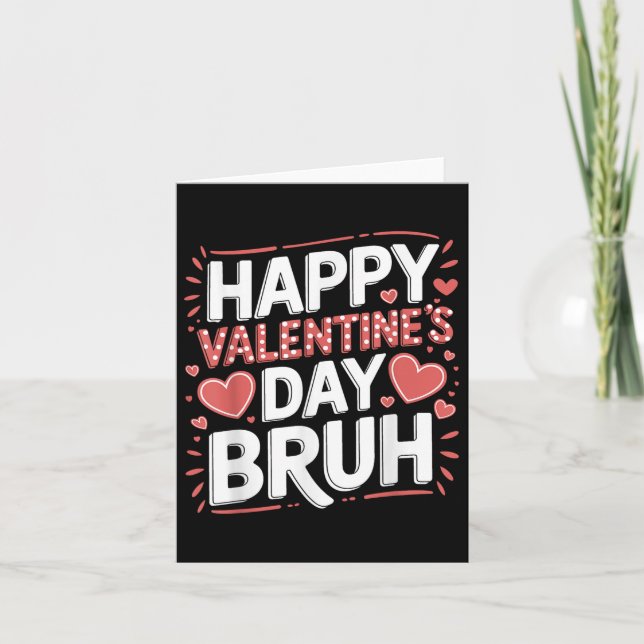 Alla hjärtans dag Bruh Heart Kärlek Valentine Boy Kort (Framsida)