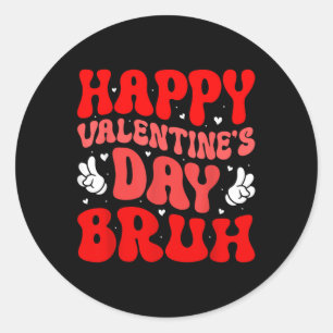 Alla hjärtans dag Bruh Heart Kärlek Valentine Boy Runt Klistermärke