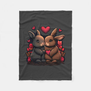 Alla hjärtans dag Bunny Bliss, Kärlek Hearts och R Fleecefilt